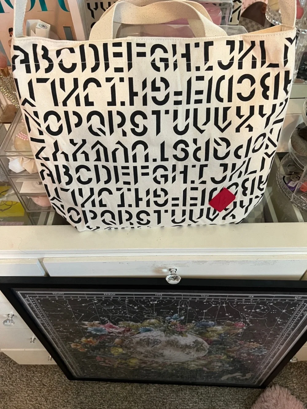 Byredo Canvas Alphabet Tote Bag with Red Accent - Picture 6 of 6